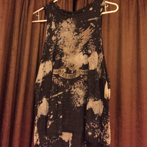 Vans black and white spat tank