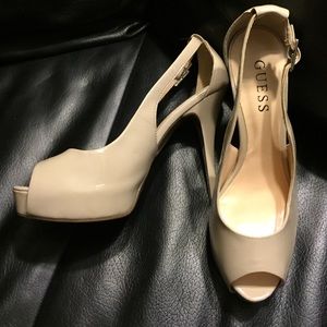 Guess Platform PeepToe Slingbacks