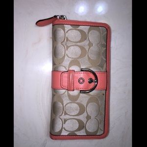 Coral Coach Wallet