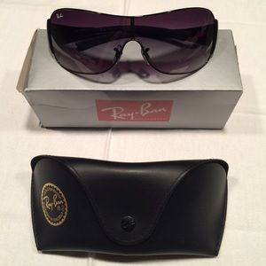 Ray Ban Shield RB3321 Black Grey Sunglasses NWT