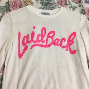 'Laidback' white sweater-Charlotte Russe