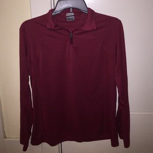 Dark Red Quarter-Zip Sweater