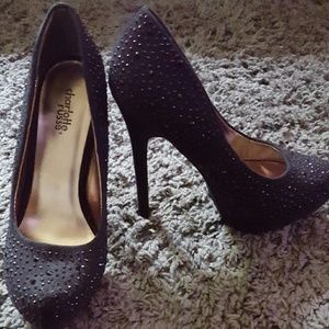 Black Rhinestone Pumps