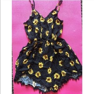 Sunflower print romper