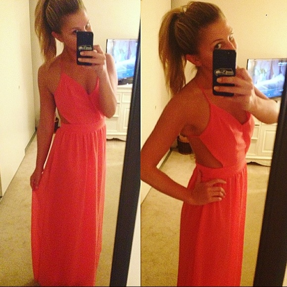 Hot Pink Backless Maxi Dress