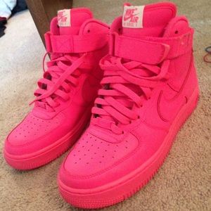 Customized Hot Pink Nike AirForce1s