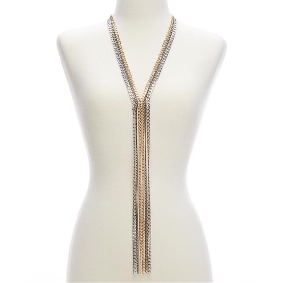 Mixed chain Lariat Necklace