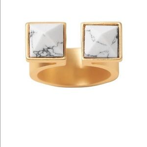 Semi-precious pyramid ring