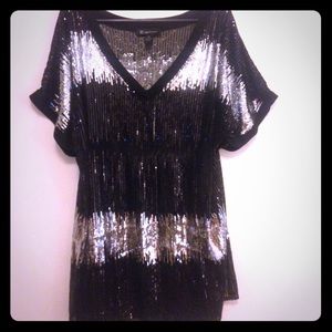 Beautiful and fun 3x sequined INC shift shirt