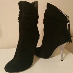Marciano Black Suede Slouch Boots