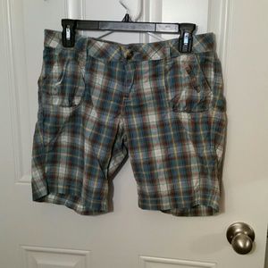 Blue plaid shorts