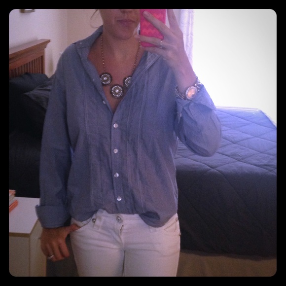 American Eagle very thin pinstriped collar shirt