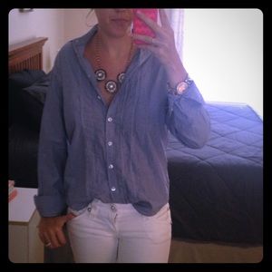 American Eagle very thin pinstriped collar shirt