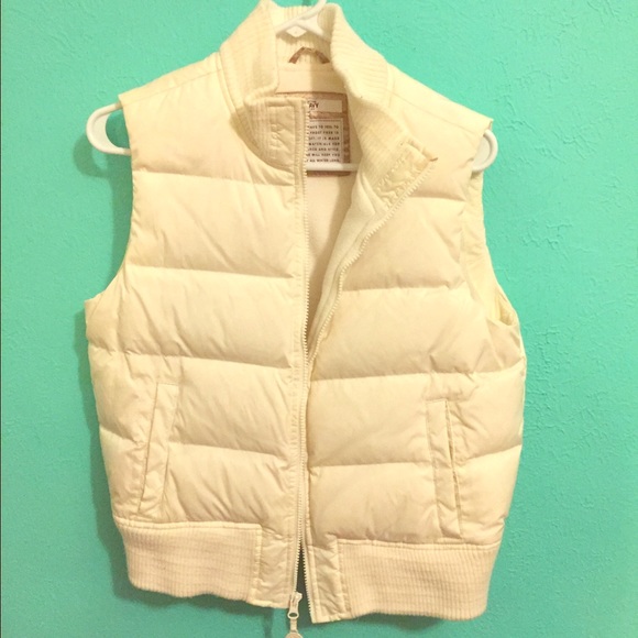 Cream colored down vest