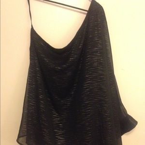 Torrid one shoulder sparkly flutter blouse