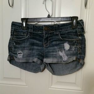 Denim short shorts