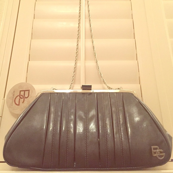 Charcoal grey BCBG clutch bag