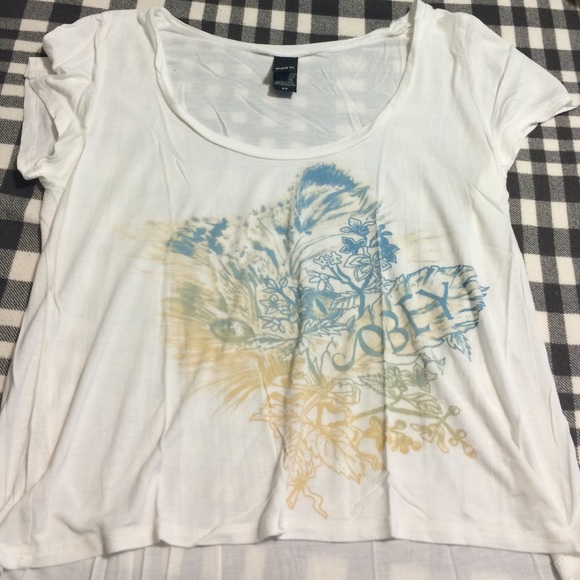 obey white crop top