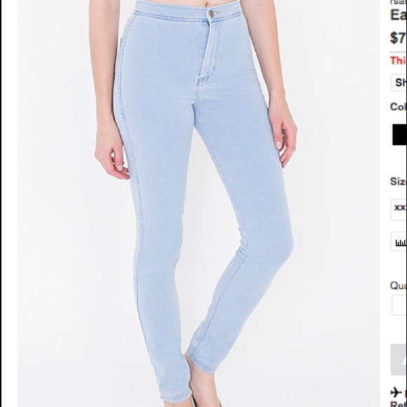 American Apparel Medium light wash easy jeans