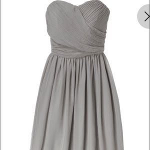 Tevolio strapless gray bridesmaid dress