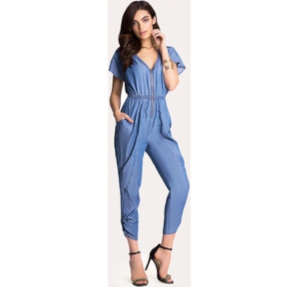 Denim Bebe Chambray Jumpsuit; Brand NEW