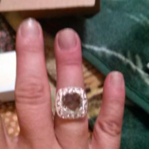 Beautiful sterling and green amethyst ring.