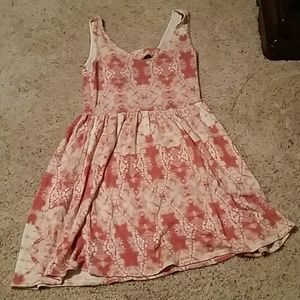 Pink cream tie dye tribal skater dress sz small
