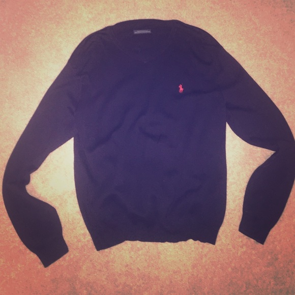 Navy Ralph Lauren Polo v neck sweater