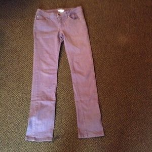 Super cute purple skinny jeans!