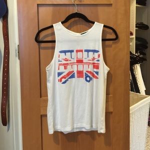 Topshop U.S. Size 6 British flag bus tank top