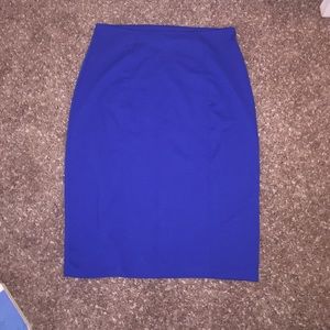 Blue pencil skirt