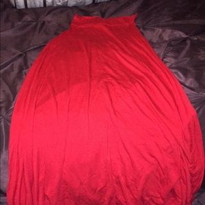 Red Maxi Skirt