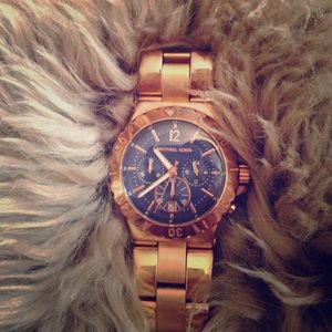 Michel Kors watch- rose gold with navy face.