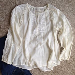 Ralph Lauren Peasant Top in Off-white