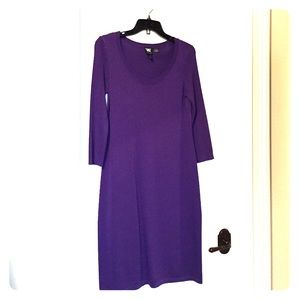 Worth 3/4 sleeve purple sweater dress