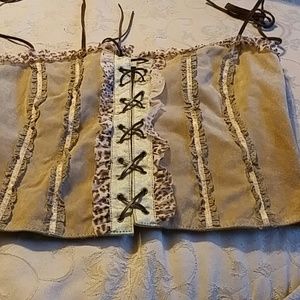 Tan Suede  Halter Top