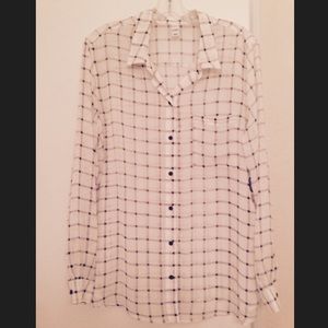 Sheer plaid Old Navy blouse XL