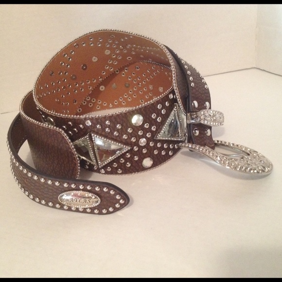 WB Atlas western bling belt
