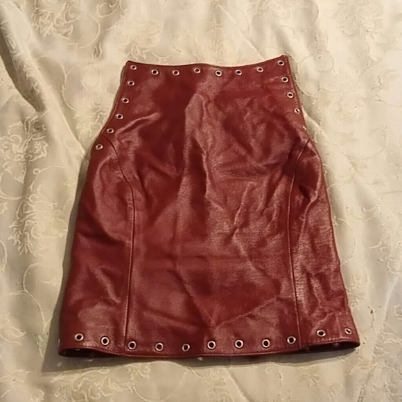 Red Leather Halter Top