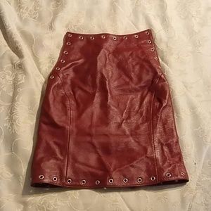 Red Leather Halter Top