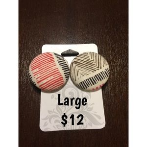 Tribal stripes Button Earrings