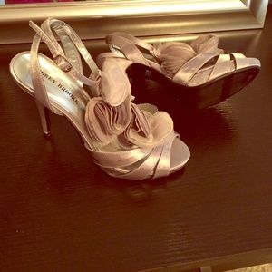 Audrey Brooke shocker silver sandal