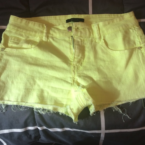 neon yellow shorts