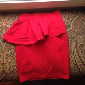 Red Peplum Skirt