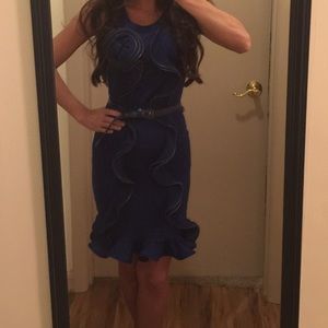 Royal blue unique ruffle dress