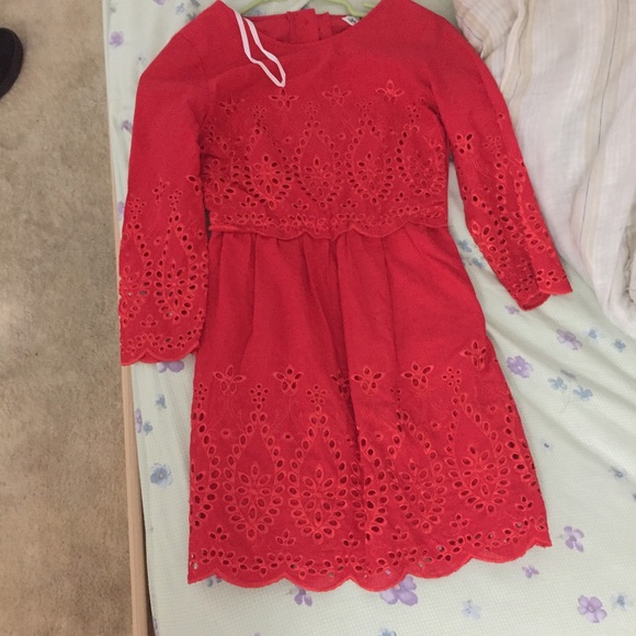 Lulu's red 3/4 sleeve dress