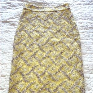 Topshop yellow pencil skirt