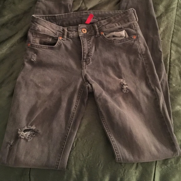 H&M grey distressed jeans