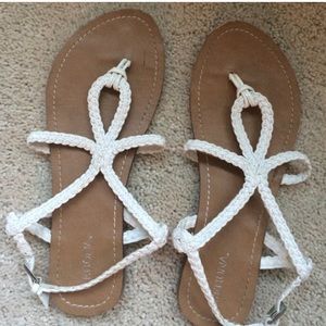 Cute white sandals on sale!
