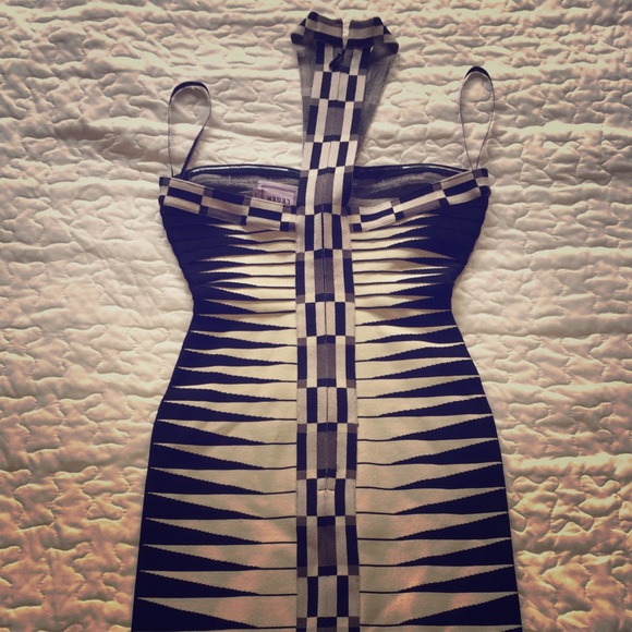 Hervé Leger jacquard Valentina bandage dress